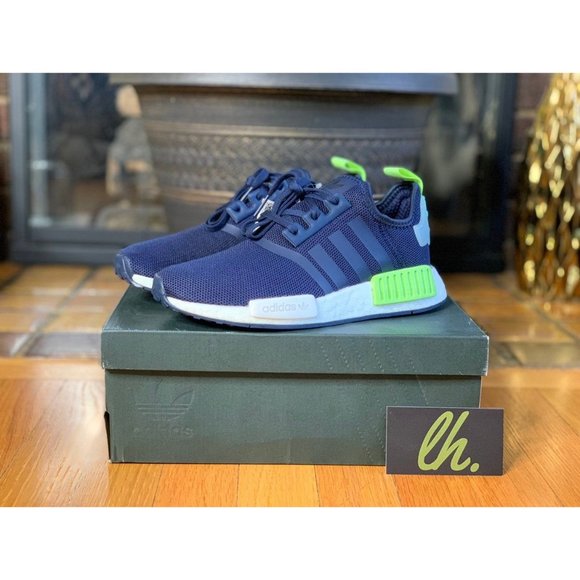 Size 4.5 Adidas NMD R1 "Collegiate Navy Ice Mint" - Picture 2 of 5